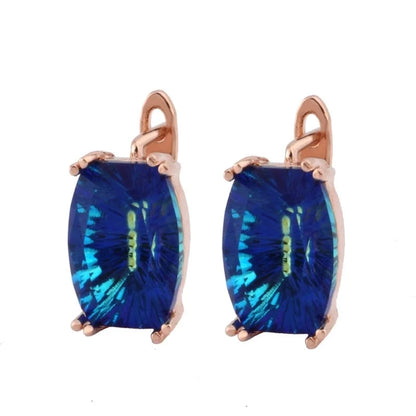 1 Pair Minimalist Classic Style Solid Color Inlay Copper Artificial Gemstones Earrings