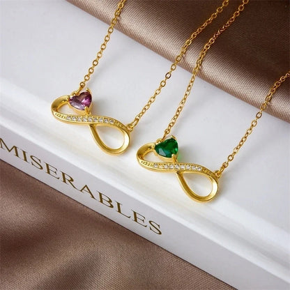 Copper Gold Plated Basic Modern Style Classic Style Plating Inlay Geometric Infinity Zircon Pendant Necklace