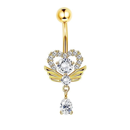 1 Piece Belly Rings Minimalist Moon 316 Stainless Steel Inlay Zircon