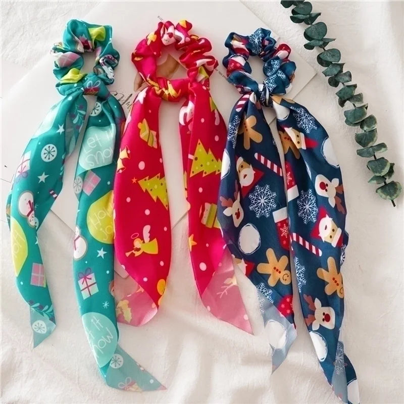 Fashion Snowman Cloth Printing Hair Tie 1 Piece