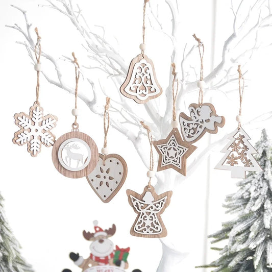 Christmas Sweet IG Style Bell Snowflake Elk Wood Festival Street Hanging Ornaments