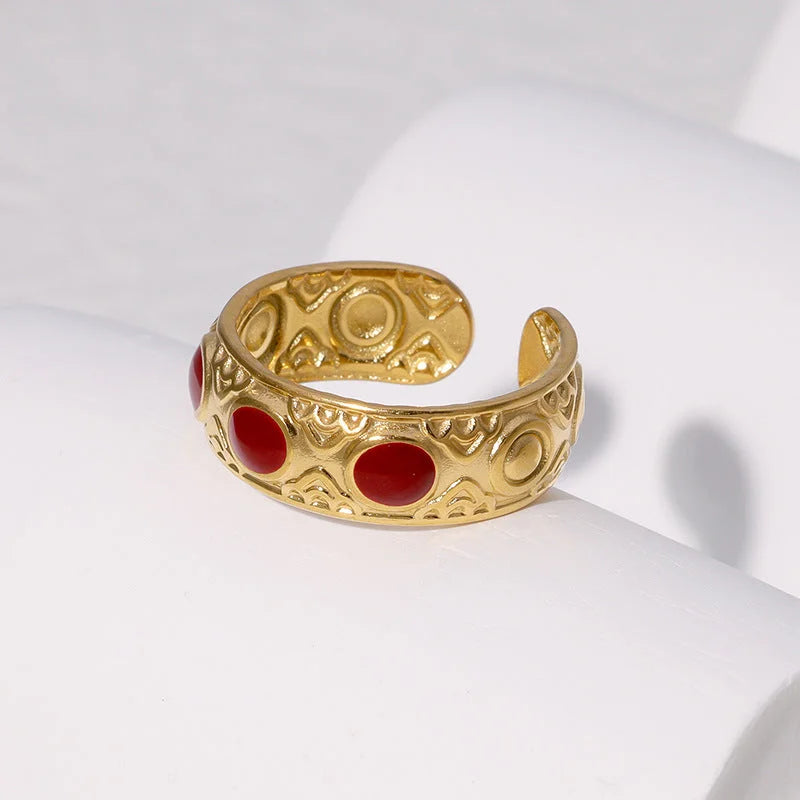 Expressive Ellipse Geometric Stainless Steel Electroplating Rings