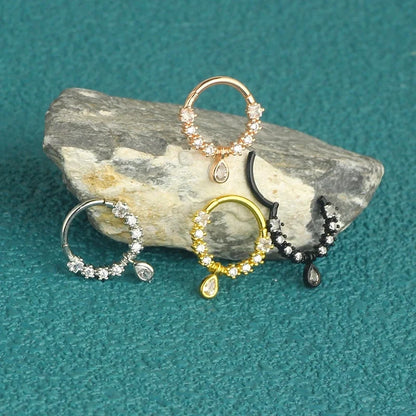 1 Piece Nose Rings & Studs Minimalist Classic Style Solid Color 304 Stainless Steel Inlay Nose Rings & Studs