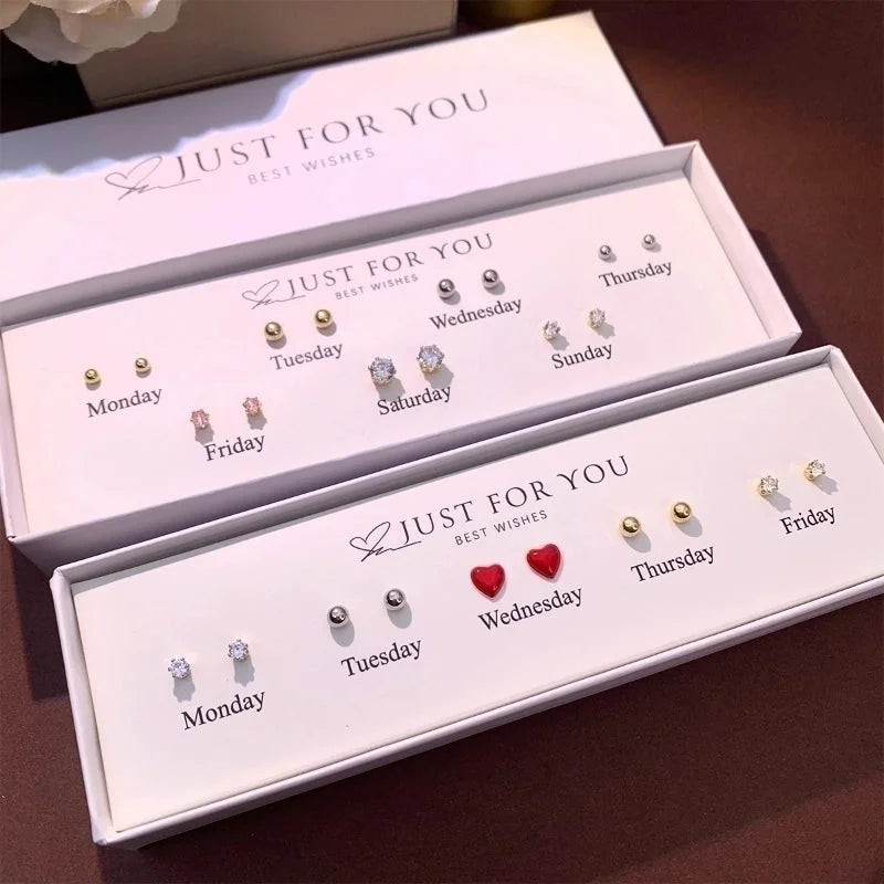 1 Set Cute Animal Sunflower Fruit Inlay Copper Artificial Pearls Zircon 14K Gold Plated Cartilage Earrings