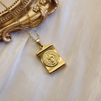 304 Stainless Steel 18K Gold Plated Minimalist Plating Inlay Sun Water Droplets Eye Natural Stone Pendant Necklace