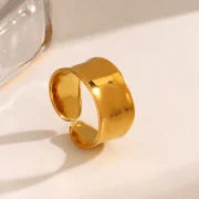 2 Pieces Minimalist Geometric 304 Stainless Steel 18K Gold Plated Polishing Plating Open Rings
