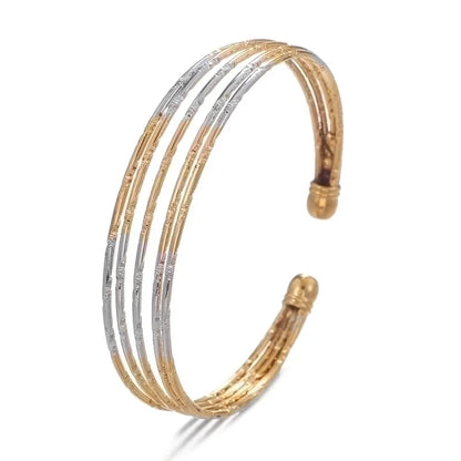 Copper 18K Gold Plated Minimalist Plating Solid Color Bangle
