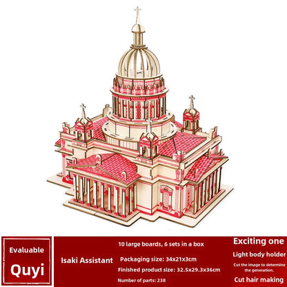 Stall Supply Children's Wooden 3D Puzzle Adult Puzzle Christmas Building Handmade Educational Model Toy