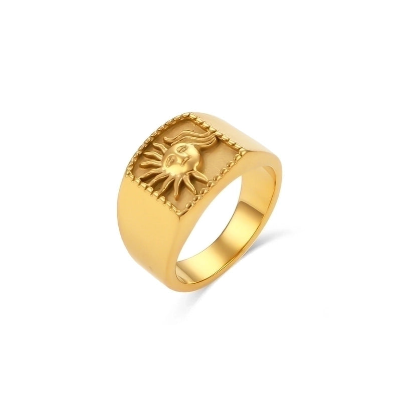 Fashion Geometric 304 Stainless Steel No Inlaid 18K Gold Plated Rings