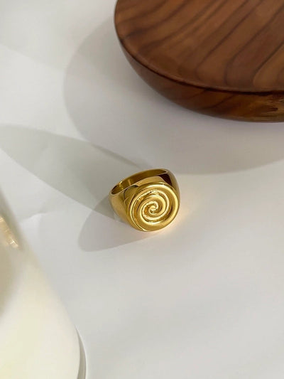 Casual Nordic Style Retro Geometric 316L Stainless Steel 18K Gold Plated Irregular Open Rings