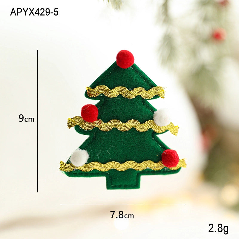 Christmas Cartoon Style Minimalist Christmas Tree Floral Cloth Holiday Daily Selfie Hanging Ornaments Decorations Hanging Ornaments