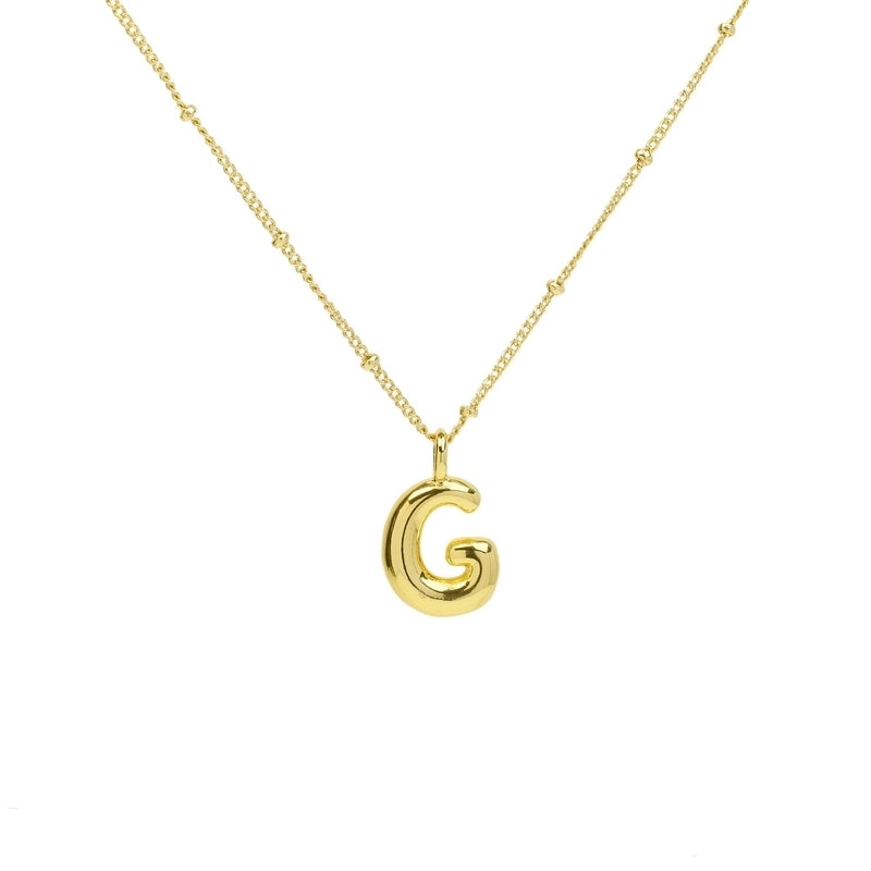 Copper Brass Minimalist Letter Pendant Necklace