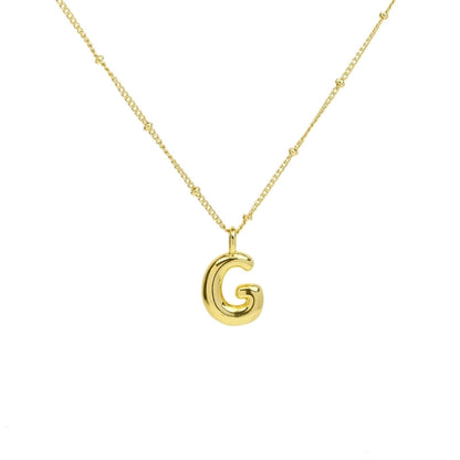 Copper Brass Minimalist Letter Pendant Necklace