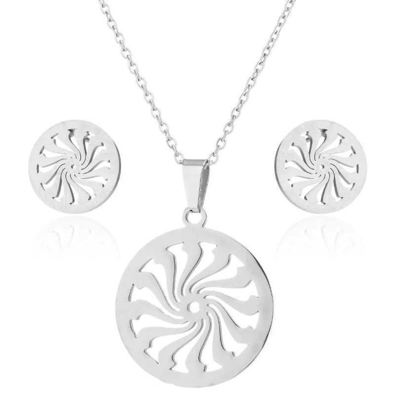 Minimalist Ball 201 Stainless Steel 18K Gold Plated Plating Earrings Necklace