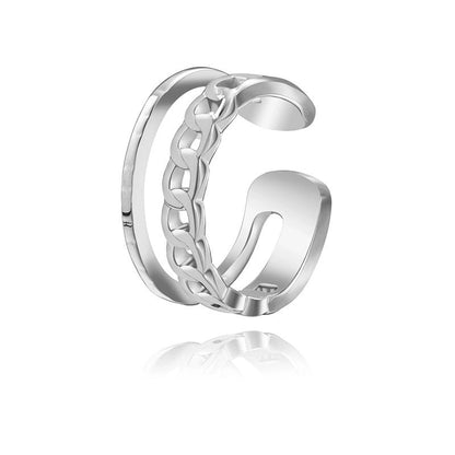 Minimalist U Shape Titanium Steel Plating 18k Gold Plated Open Ring