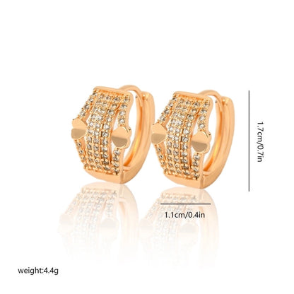 1 Pair Minimalist Solid Color Copper Zircon Earrings