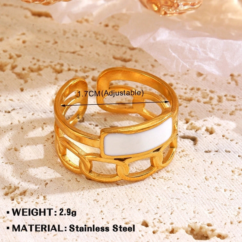 Minimalist Geometric 304 Stainless Steel Plating Open Rings