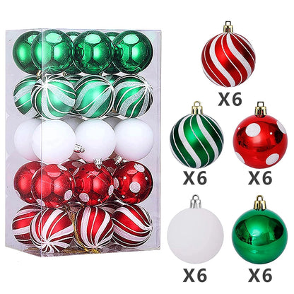 6cm30 Christmas Decorations Electroplated Plastic Painted Ball Christmas Ball Suit Ball Pendant