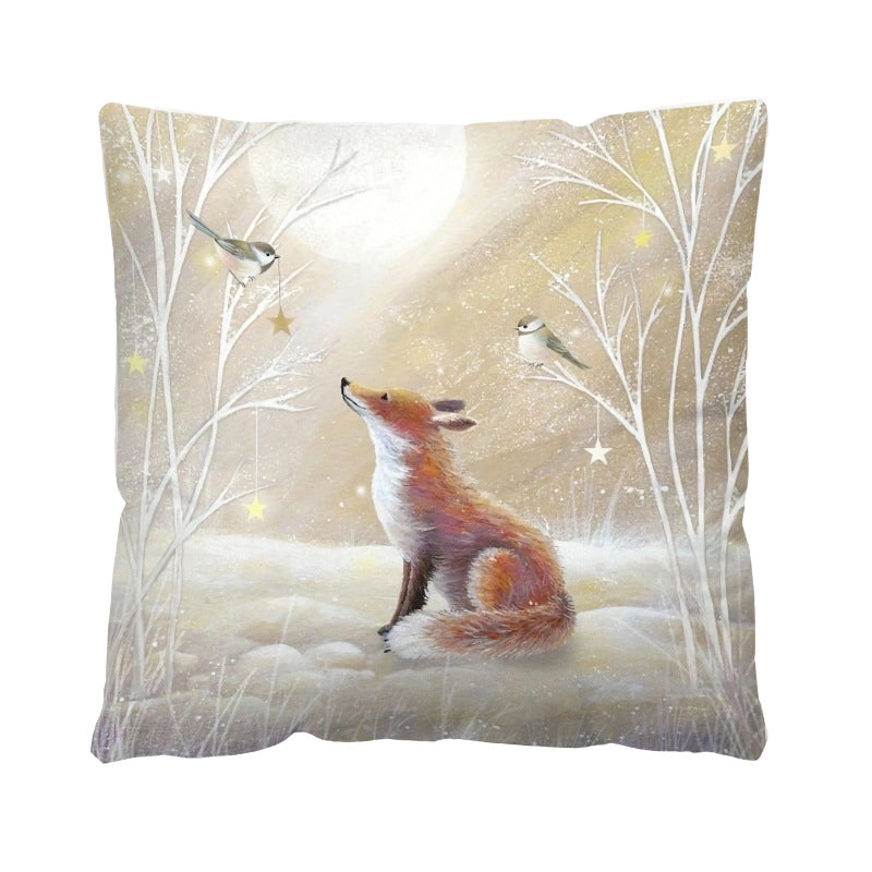 Christmas Glam Santa Claus Snowman Short Plush Pillow Cases Couch & Sofa Decor