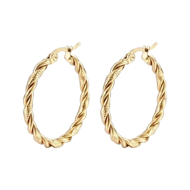 1 Pair Fashion Solid Color Plating 201 Stainless Steel 18K Gold Plated Earrings
