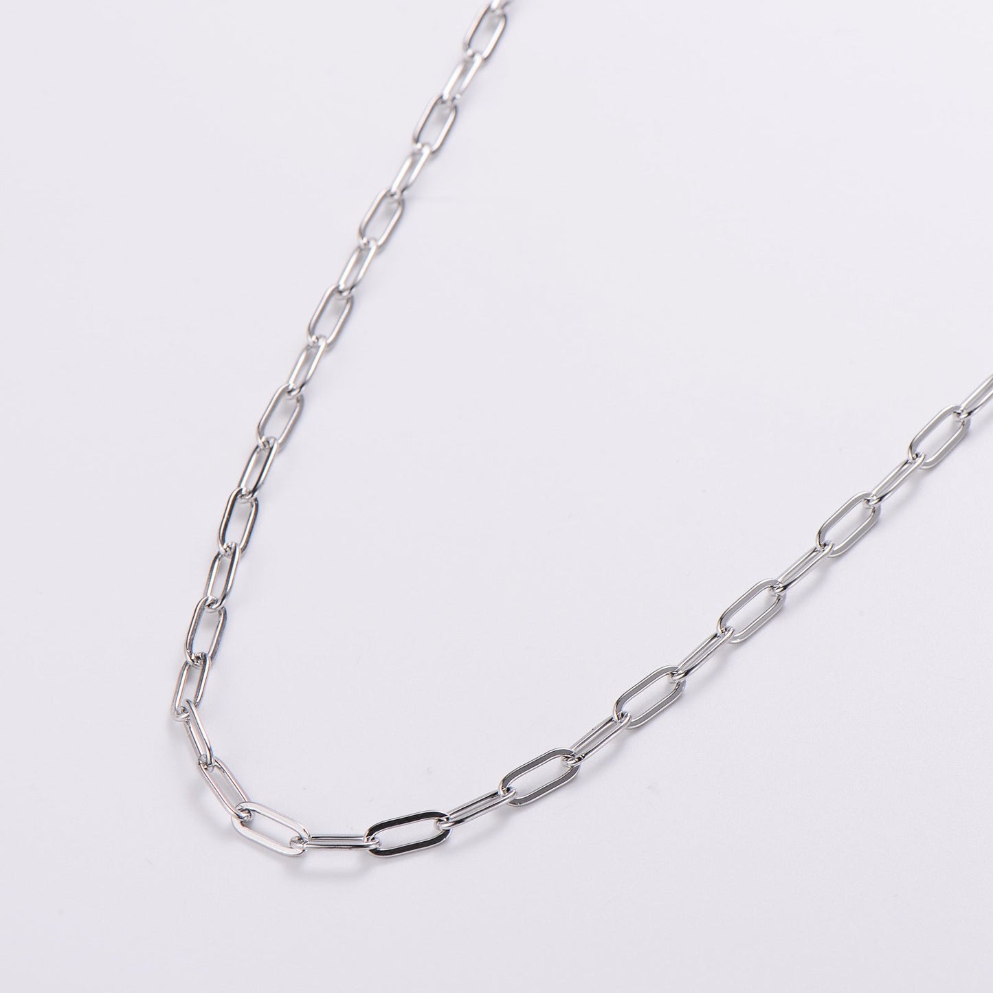 Minimalist Paperclip U-Shape Stainless Steel Electroplating Necklaces