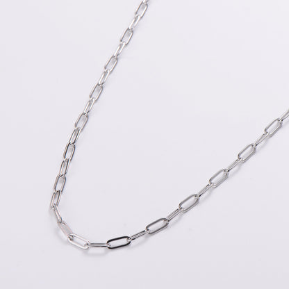 Minimalist Paperclip U-Shape Stainless Steel Electroplating Necklaces