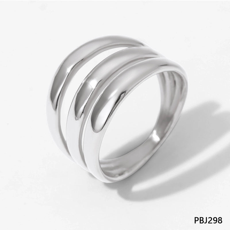 304 Stainless Steel 16K Gold Plated White Gold Plated Gold Plated Minimalist Plating Solid Color Rings