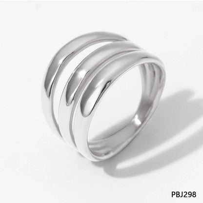 304 Stainless Steel 16K Gold Plated White Gold Plated Gold Plated Minimalist Plating Solid Color Rings