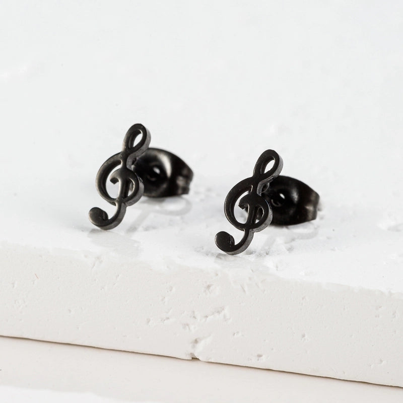 1 Pair Cute Minimalist Animal Notes Polishing 304 Stainless Steel 18K Gold Plated Ear Studs