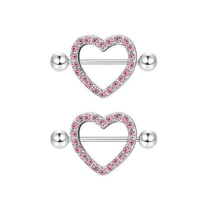 1 Pair Nipple Rings & Studs Minimalist Geometric Heart Shape 304 Stainless Steel Copper Plating Nipple Rings & Studs
