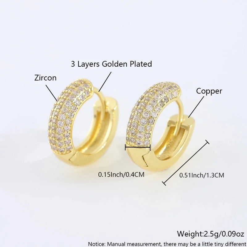 1 Pair Elegant Minimalist Classic Style Geometric Inlay Copper Zircon Earrings