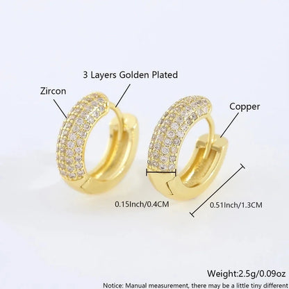 1 Pair Elegant Minimalist Classic Style Geometric Inlay Copper Zircon Earrings