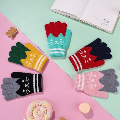 Children Unisex Cute Cat Elk Gloves