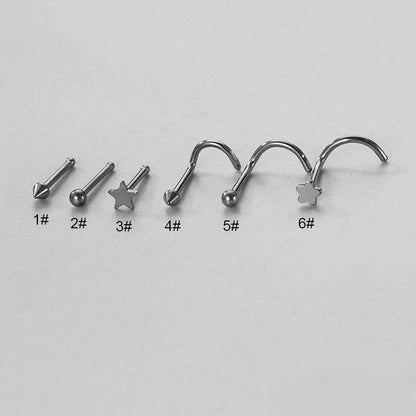 1 Piece Nose Rings & Studs Fashion Geometric Star 316L Stainless Steel Plating