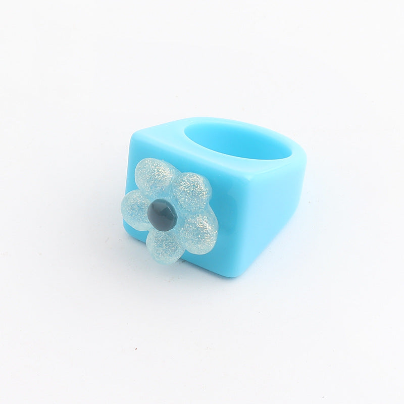 Cartoon Women Flower Fruit Plastic Rings