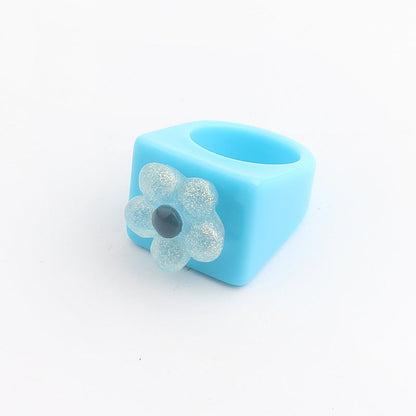 Cartoon Women Flower Fruit Plastic Rings