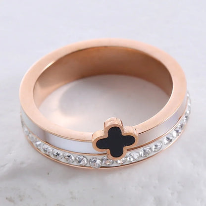 Fashion Stripe Circle Round Stainless Steel Electroplating Rings