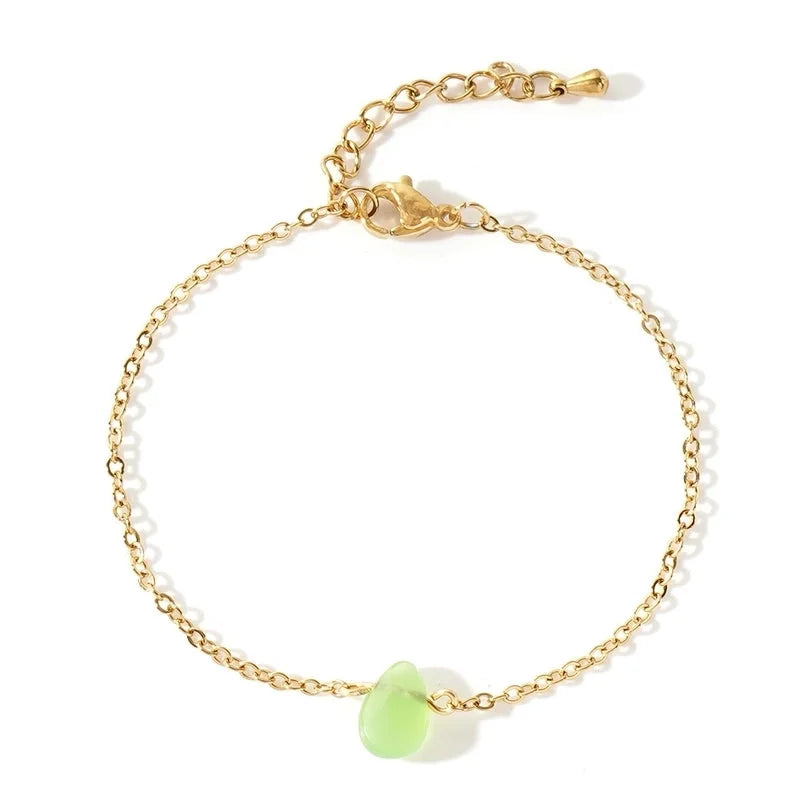 Basic Minimalist Classic Style Geometric 304 Stainless Steel Semi-precious Stone Bracelets In Bulk