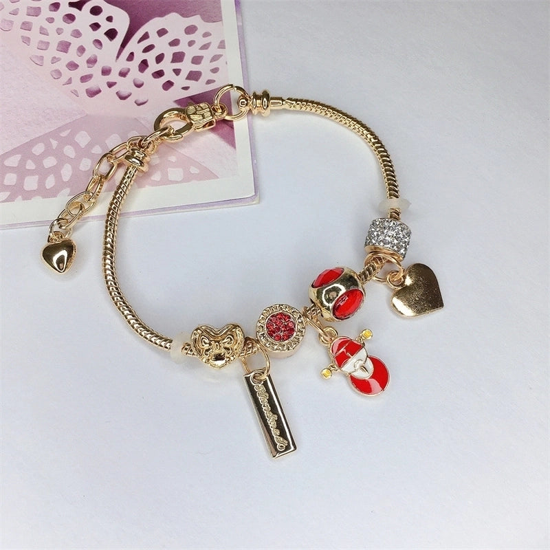 Cute Minimalist Dolphin Heart Shape Flower Stainless Steel Alloy Resin Rhinestones Bangle In Bulk