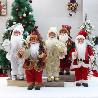 Christmas New 18 Inch 46cm Standing Sitting Santa Claus Doll Christmas Decoration Gift Ornaments