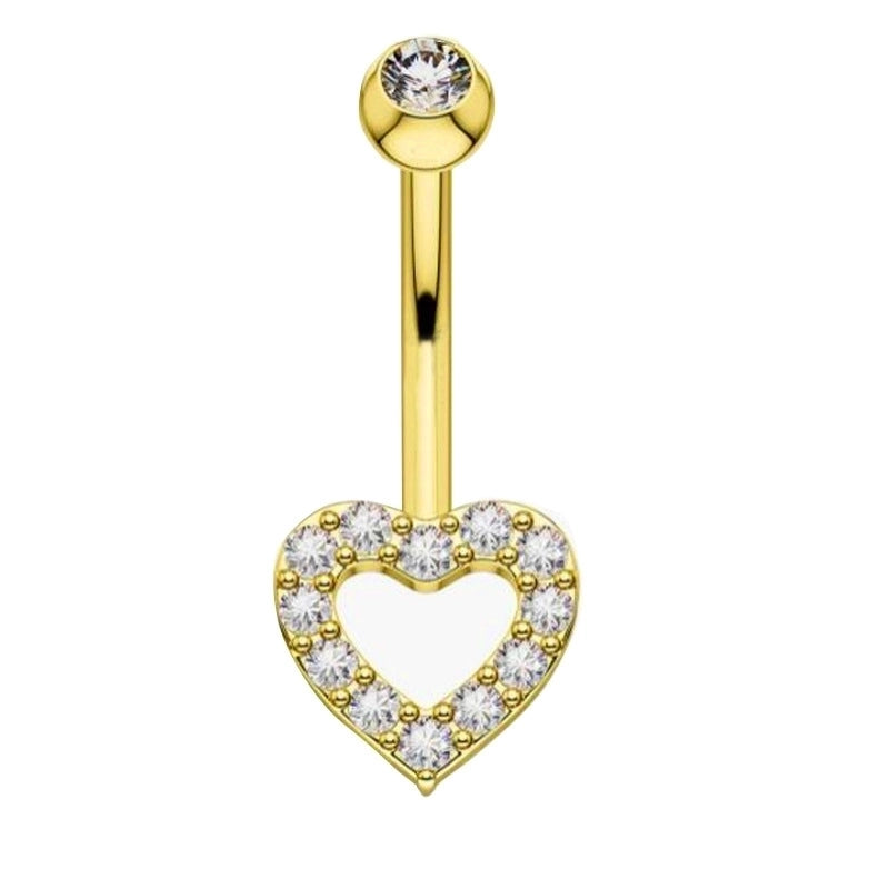 1 Piece Belly Rings Minimalist Moon 316 Stainless Steel Inlay Zircon