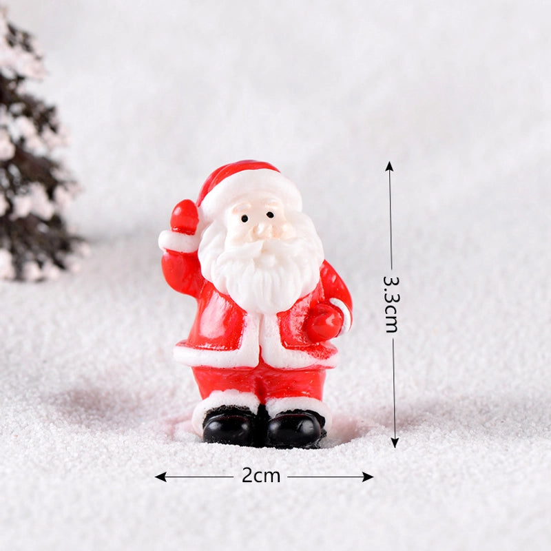 New Christmas Old Man Snowman Micro Landscape Snow Scene Train Box Christmas Socks Small Gift Bells Resin Ornaments