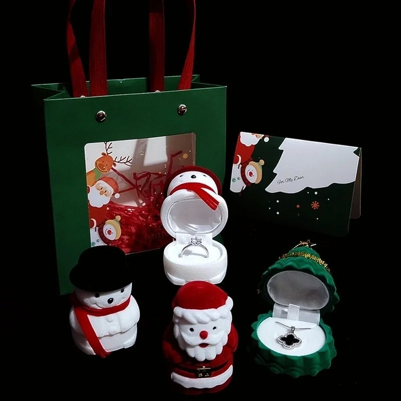 1 Piece Cute Festival Christmas Christmas Tree Santa Claus Snowman Jewelry Boxes