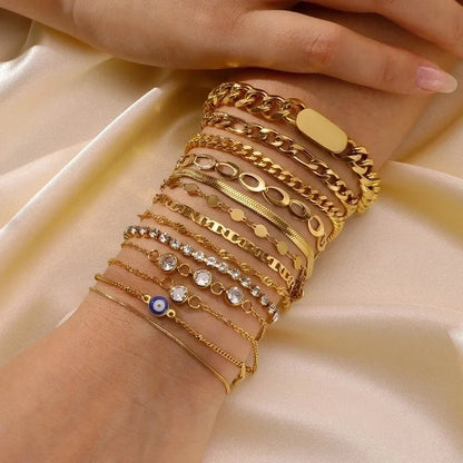 Minimalist Classic Style Solid Color 201 Stainless Steel Bracelets In Bulk