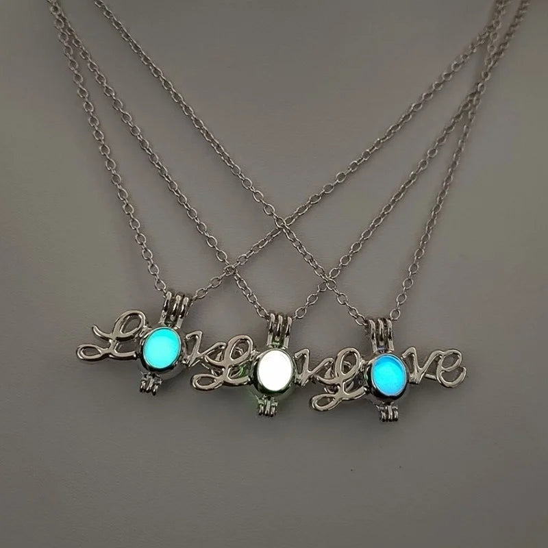 Luminous Hollow Diy Cage Christmas Tree Women's Necklace