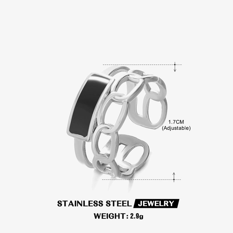 304 Stainless Steel 18K Gold Plated IG Style Plating Cross Open Rings