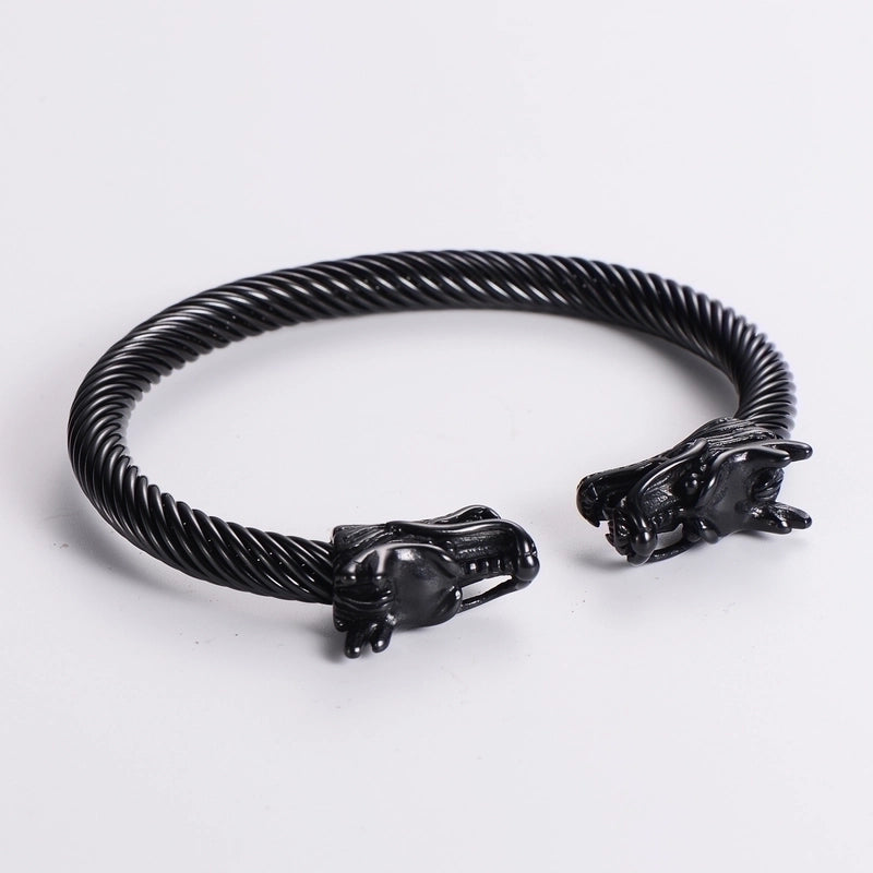 304 Stainless Steel 18k Gold Plated Hip-hop Inlay Geometric Acrylic Pearl Bangle