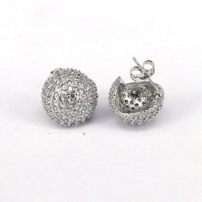 1 Pair Ig Style Minimalist Round Water Droplets Heart Shape Plating Inlay Copper Zircon 18k Gold Plated Silver Plated Ear Studs