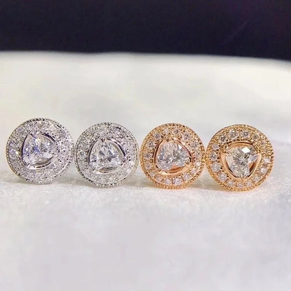 New Korean Heart-shaped Copper Zircon Women\'s Earrings