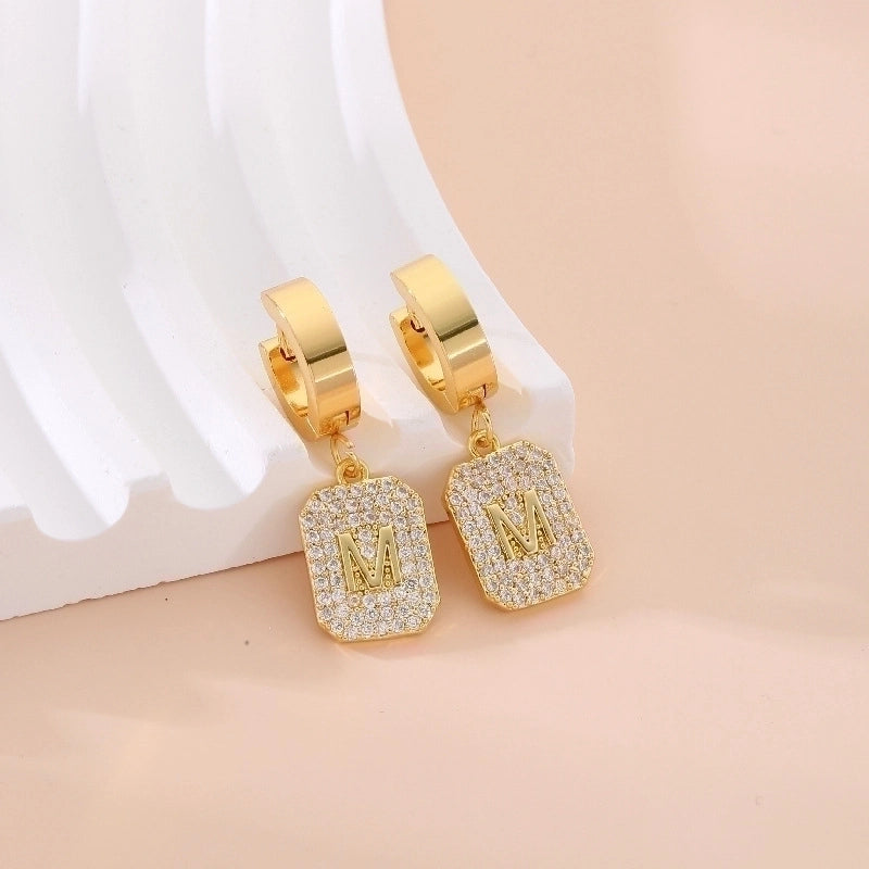 1 Pair Sweet Tree Fruit Plating Inlay 304 Stainless Steel Zircon K Gold Plated Drop Earrings